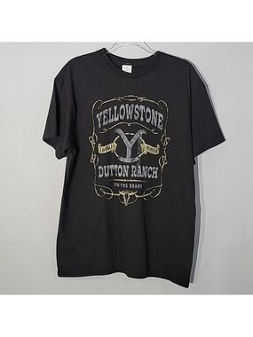NWT Black Weathered Yellowstone Dutton Ranch T-Shirt, Size Large